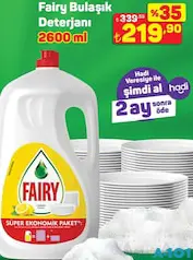 FAİRY LİMON 2600 ML BULAŞIK DETERJANI fiyat ve kampanya bilgisi